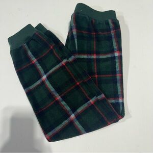 Boys dip, green and red plaid pajamas, fleece size M